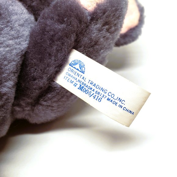 Posable Plush Mouse 10” Gray Red Bow Oriental Trading Co. - Picture 6 of 8